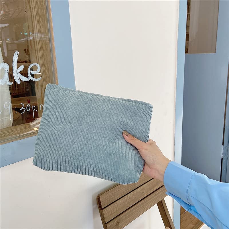PAZIMIIK Makeup Bag in Blue on a vanity table