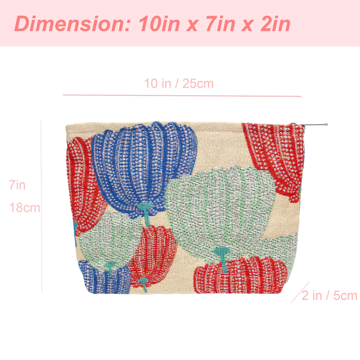 PAZIMIIK Slim Flat Makeup Bag showcasing its slim profile