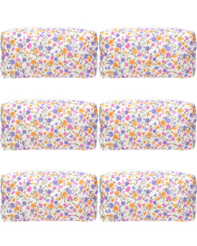 PAZIMIIK Small Quilted Makeup Bag front view in Ditsy Floral