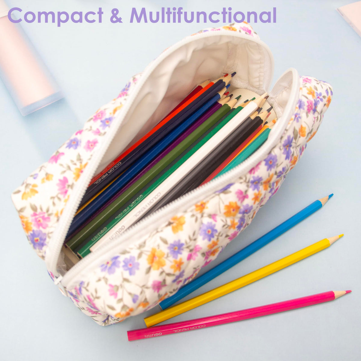 PAZIMIIK Small Quilted Makeup Bag in a handbag