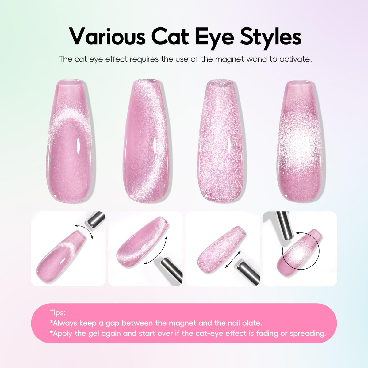 PEACECOLOR Cat Eye Gel Nail Polish application process