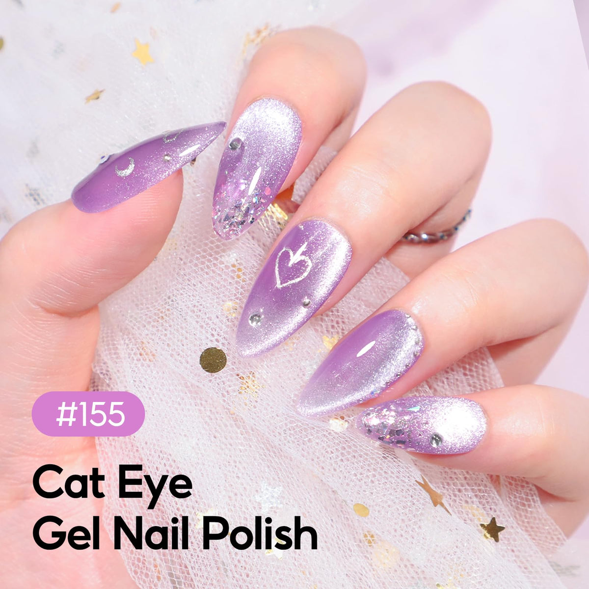 PEACECOLOR Cat Eye Gel Nail Polish close-up of green shade