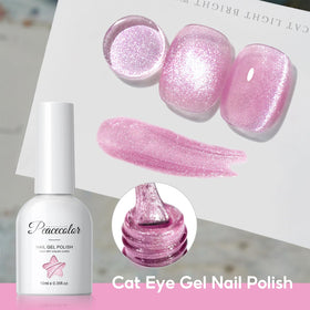 PEACECOLOR Cat Eye Gel Nail Polish set displayed with accessories