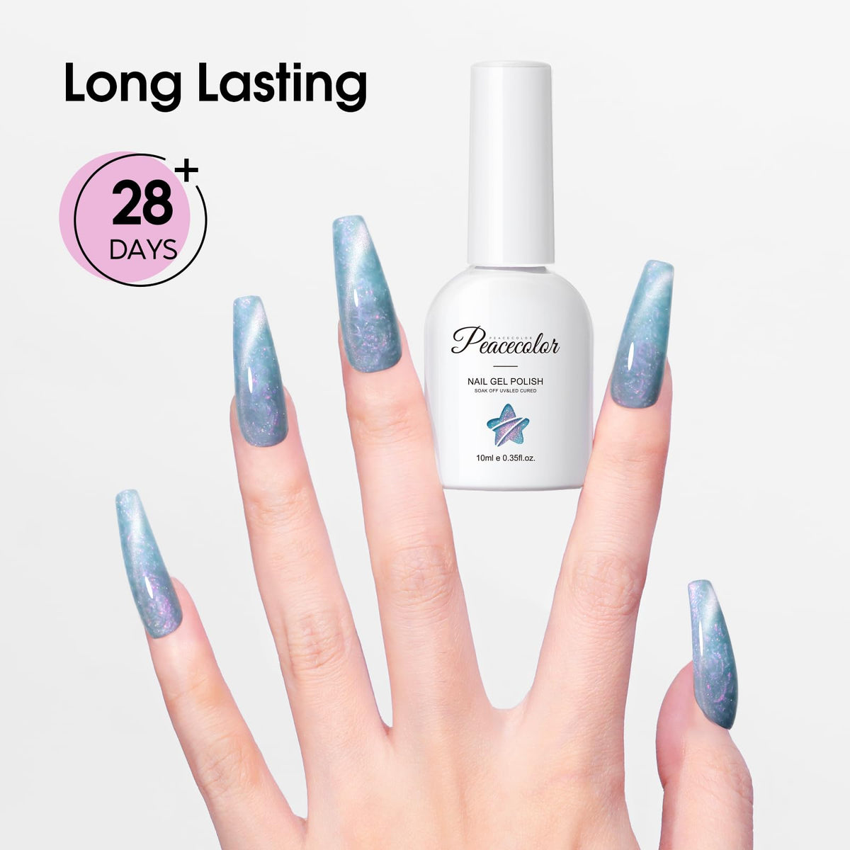PEACECOLOR Cat Eye Gel Nail Polish set in stylish packaging