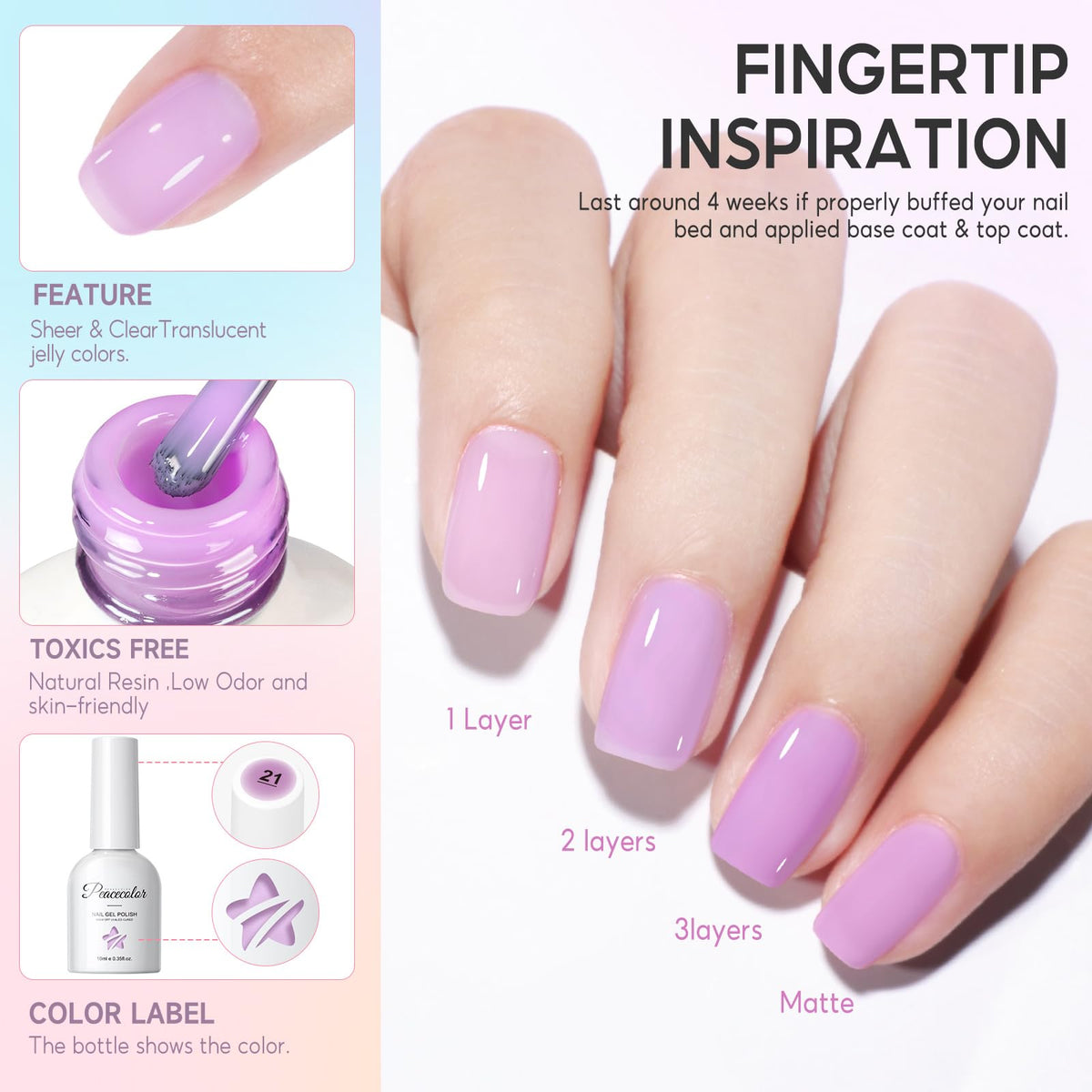 PEACECOLOR nail polish set displayed with nail art tools