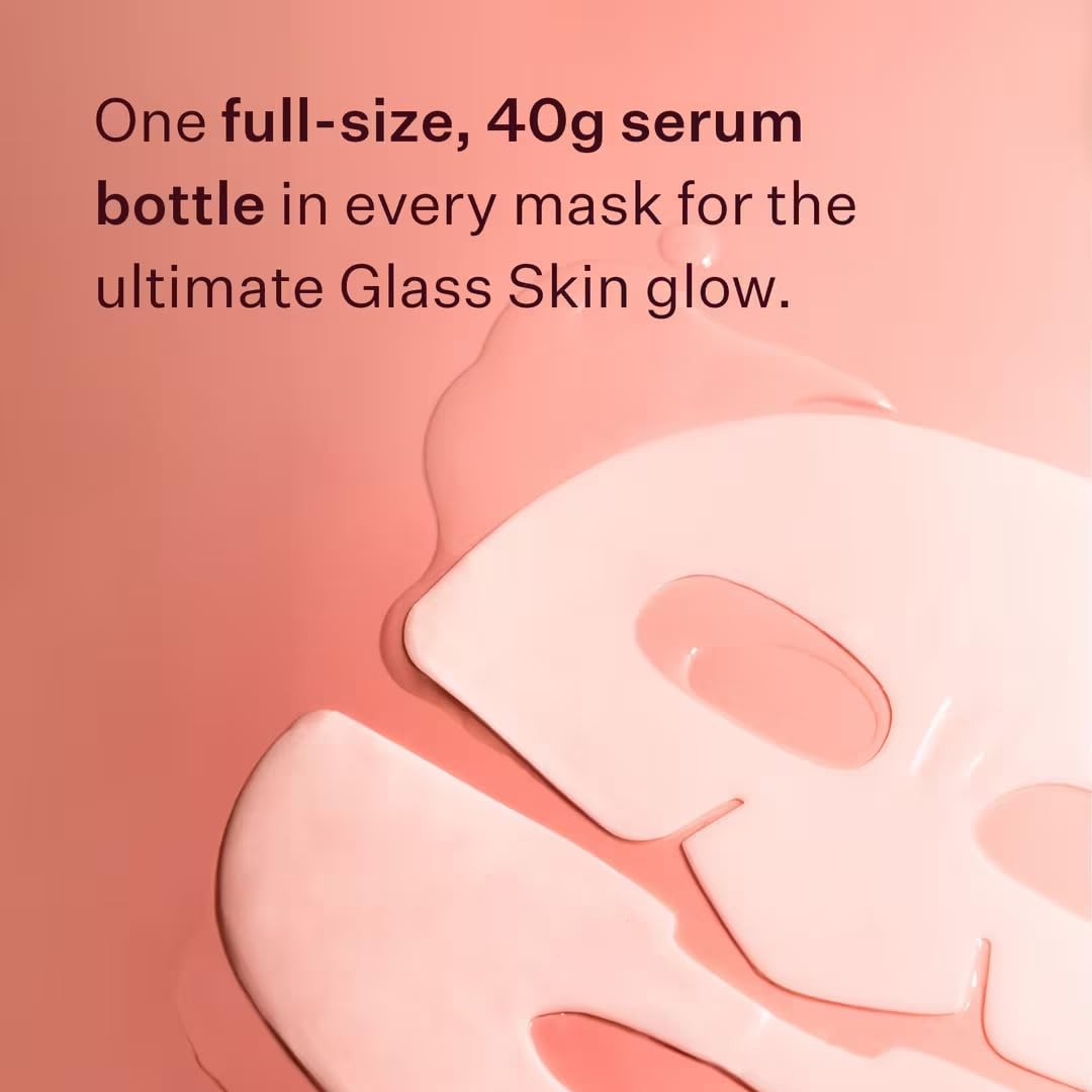Peach & Lily Glass Skin Ginseng Collagen Mask application on model's face