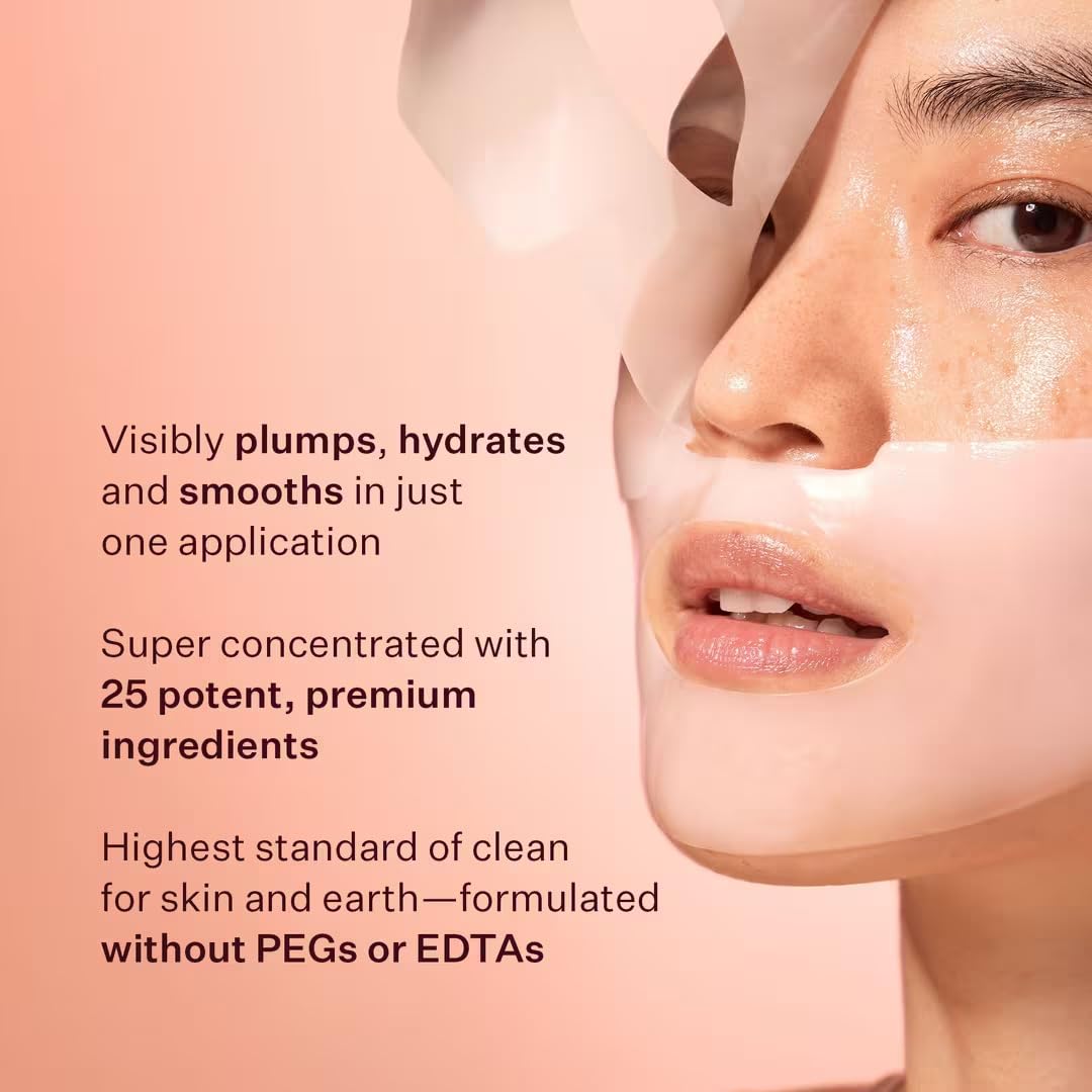 Peach & Lily Glass Skin Ginseng Collagen Mask displayed with other skincare products