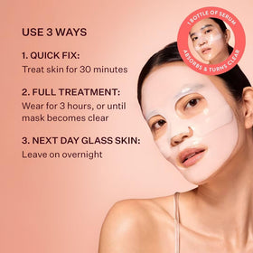 Peach & Lily Glass Skin Ginseng Collagen Mask with serum visible