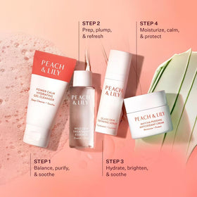 Peach & Lily skincare set with travel sizes
