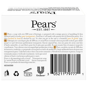 Pears Amber Glycerin Soap bar close-up showing texture