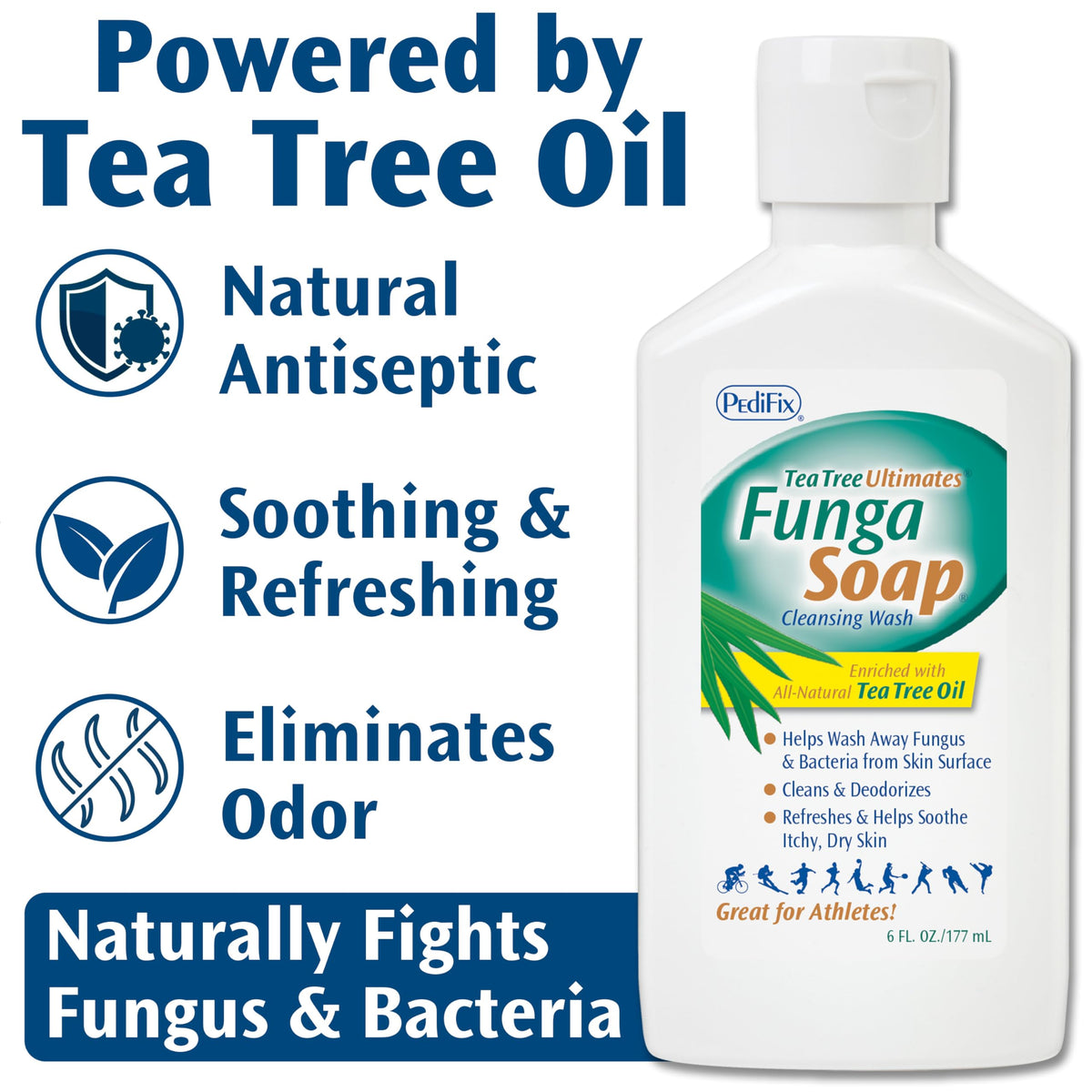 Pedifix FungaSoap Liquid 6 oz. in a bathroom setting