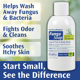 Pedifix FungaSoap Tea Tree Oil Body Wash 2 oz with gym bag