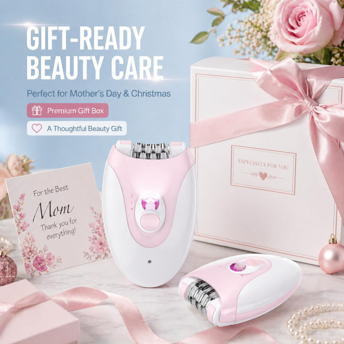 Pegiqioo Epilator with massage heads highlighted