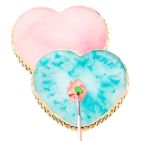 Pengxiaomei resin nail art palette set in pink with gold edges