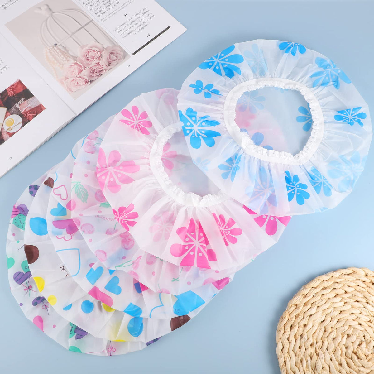 Pengxiaomei shower cap being used in the shower