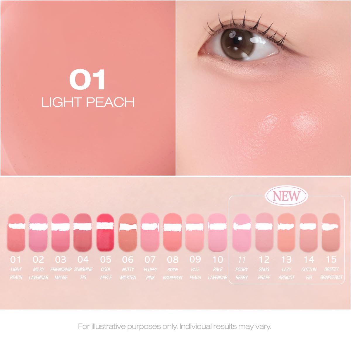 Peripera Syrupy Tok Cheek Liquid Blush 01 Light Peach packaging