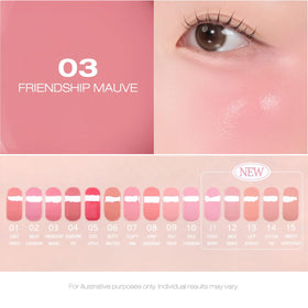 Peripera Syrupy Tok Cheek Liquid Blush 03 Friendship Mauve with applicator