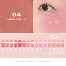 Peripera Syrupy Tok Cheek Liquid Blush 04 Sunshine Fig packaging details