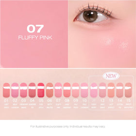 Peripera Syrupy Tok Cheek Liquid Blush 07 Airy Pink application with brush