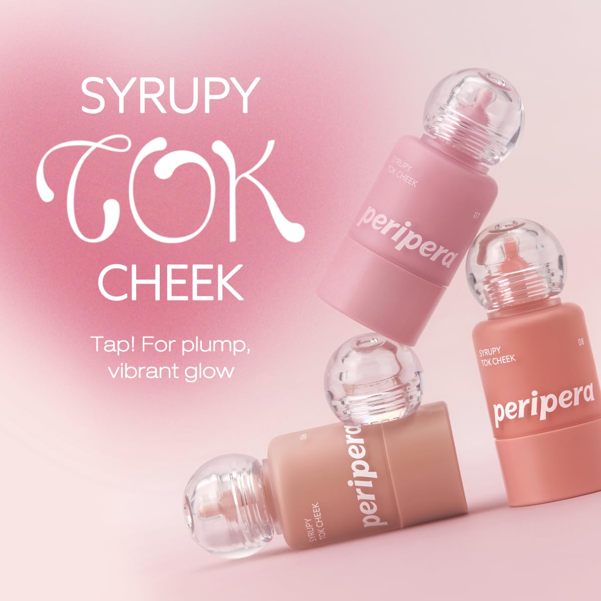 Peripera Syrupy Tok Cheek Liquid Blush 07 Airy Pink bottle with cap