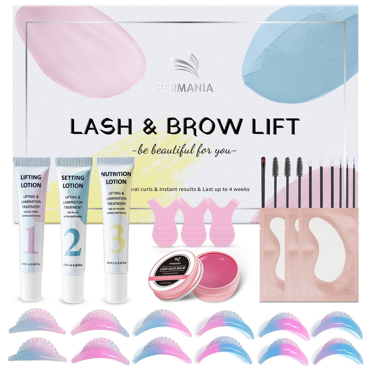 PERMANIA Korean Lash Lift Kit front view with tube packaging