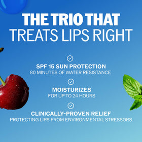 Person applying ChapStick Moisture + SPF 15 Lip Balm