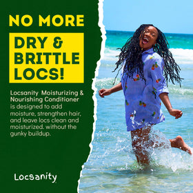 Person applying Locsanity 2-in-1 Shampoo and Conditioner to locs