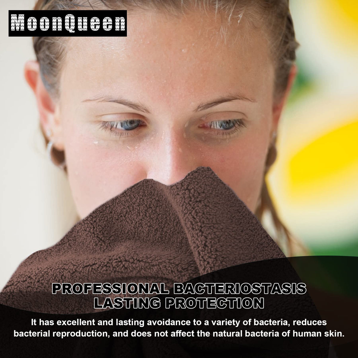 Person using MOONQUEEN Microfiber Facial Cloth to remove makeup