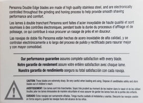 Personna Double Edge Razor Blades box dimensions on a table
