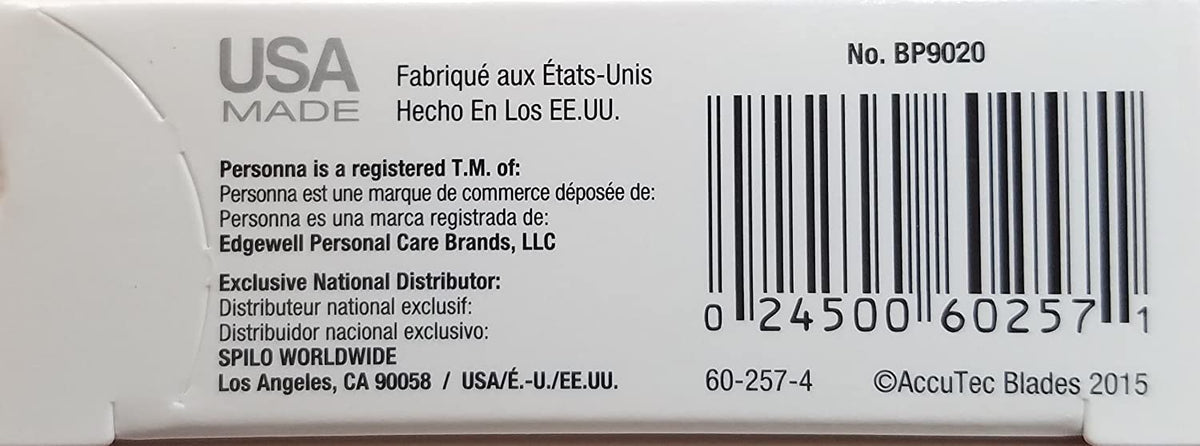 Personna Double Edge Razor Blades side view showing packaging