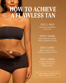 Peta Jane Dark Tanning Mousse application on skin