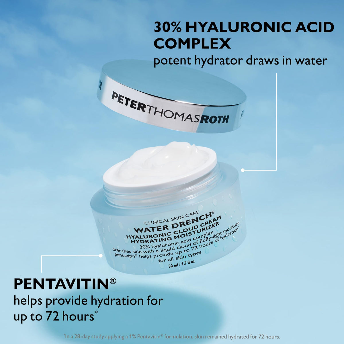 Peter Thomas Roth Water Drench Cream application on skin