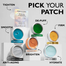 Peter Thomas Roth Water Drench Eye Patches with a fresh flower background