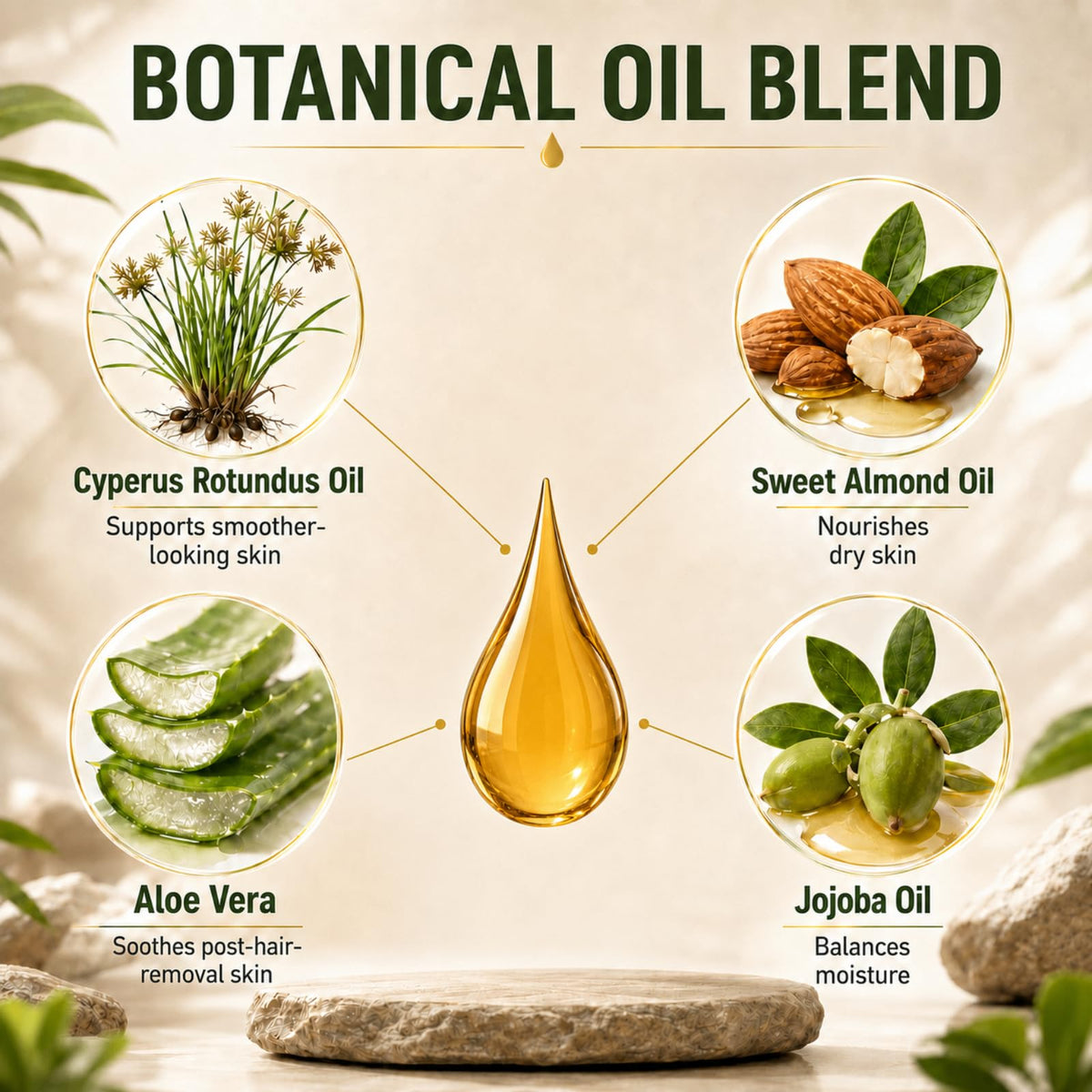 Peunitory Cyperus Rotundus Oil application on skin