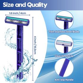 Phafaloop Twin Blade Disposable Razor close-up of twin blades
