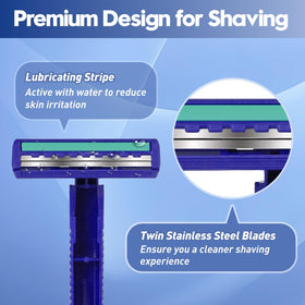 Phafaloop Twin Blade Disposable Razors showing textured grip handle