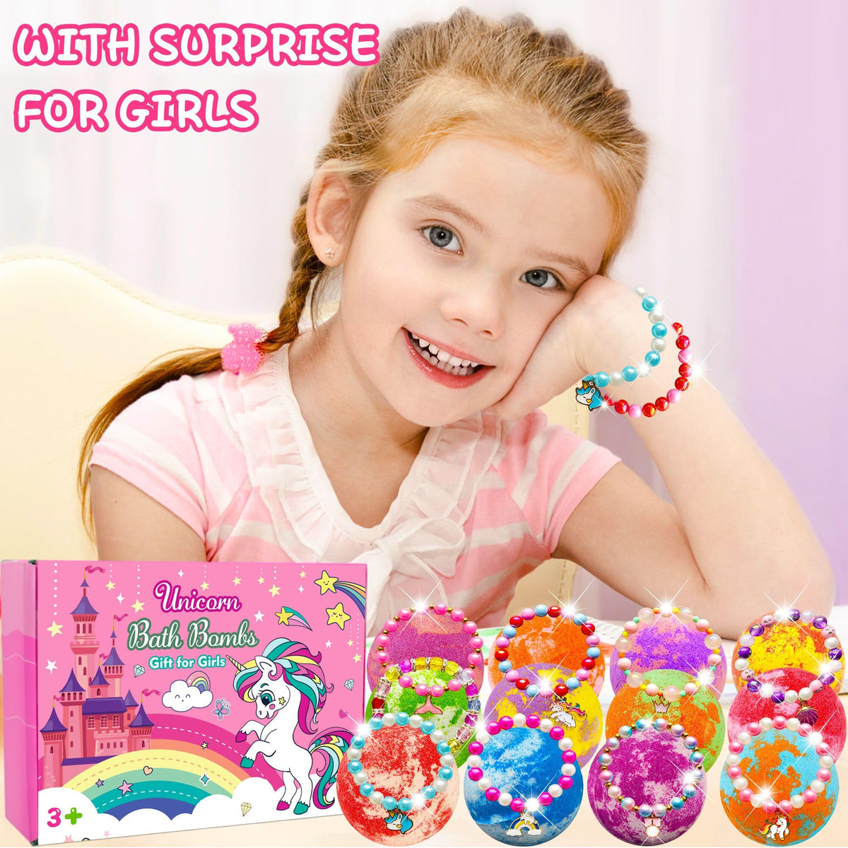 Phaorui Unicorn Bath Bombs displayed with unicorn design