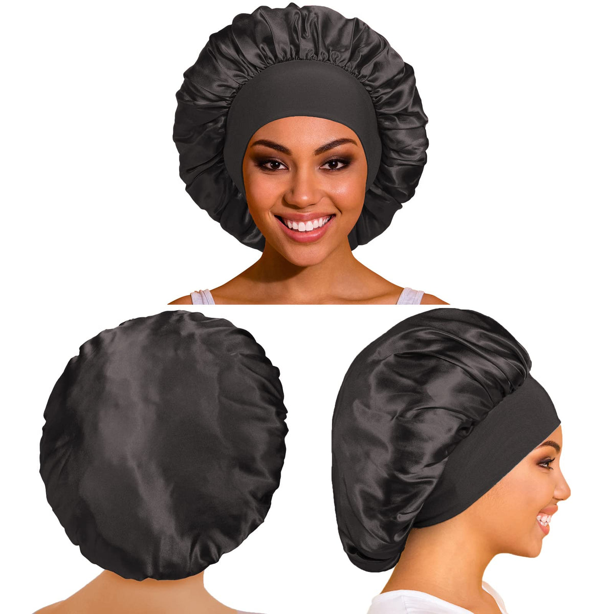 PHILIGHTS 3PCS Satin Bonnets in assorted colours