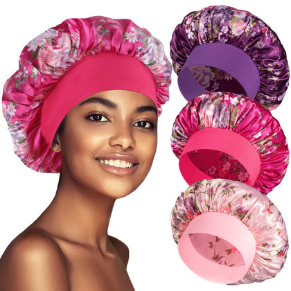 PHILIGHTS 3PCS satin bonnets set in various colours