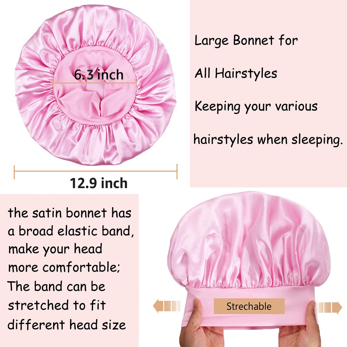 PHILIGHTS Satin Bonnet Set displayed alongside hair care products