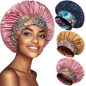 PHILIGHTS satin bonnet set front view with elastic band