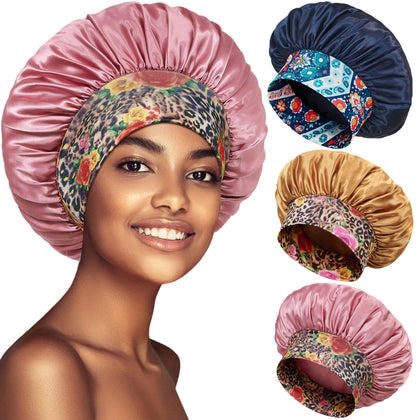PHILIGHTS satin bonnet set front view with elastic band