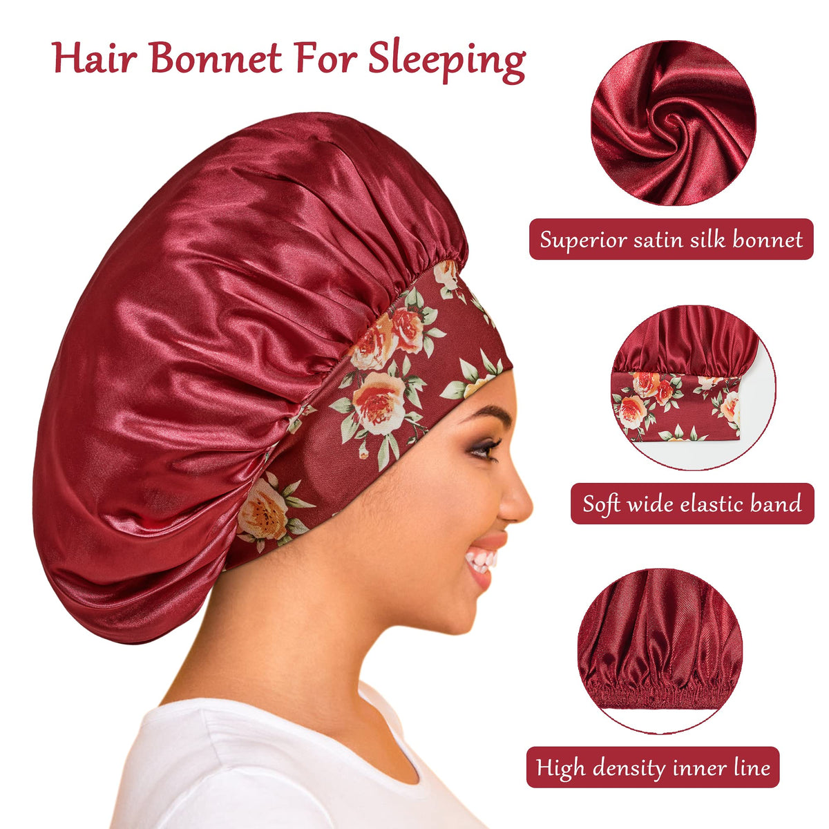 PHILIGHTS Satin Bonnet worn by a woman at night