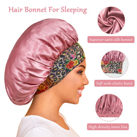 PHILIGHTS satin bonnet worn by a woman while sleeping