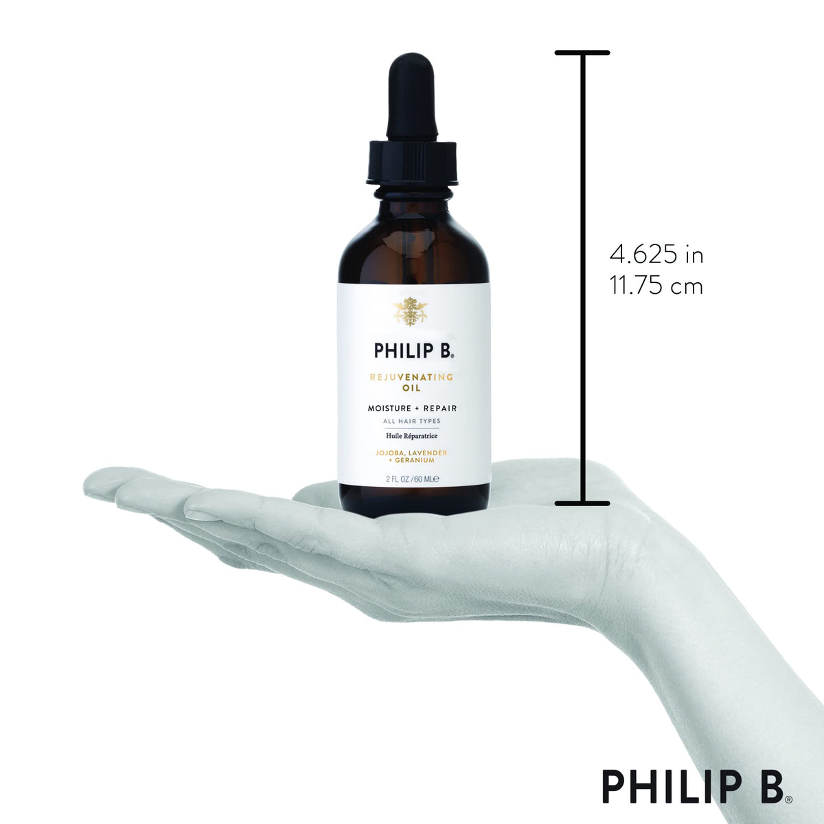 PHILIP B Rejuvenating Oil 60ml lifestyle scene with hair care products