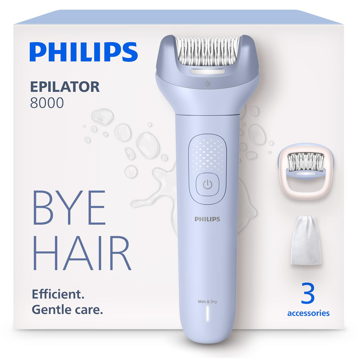 PHILIPS Epilator Series 8000 front view with ProGuide feature