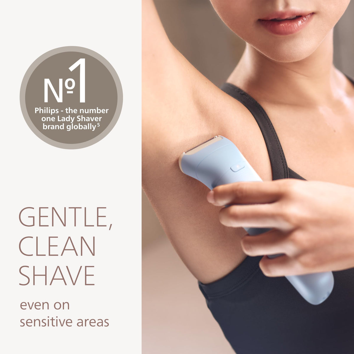 Philips Lady Shaver Series 6000 in a bathroom setting