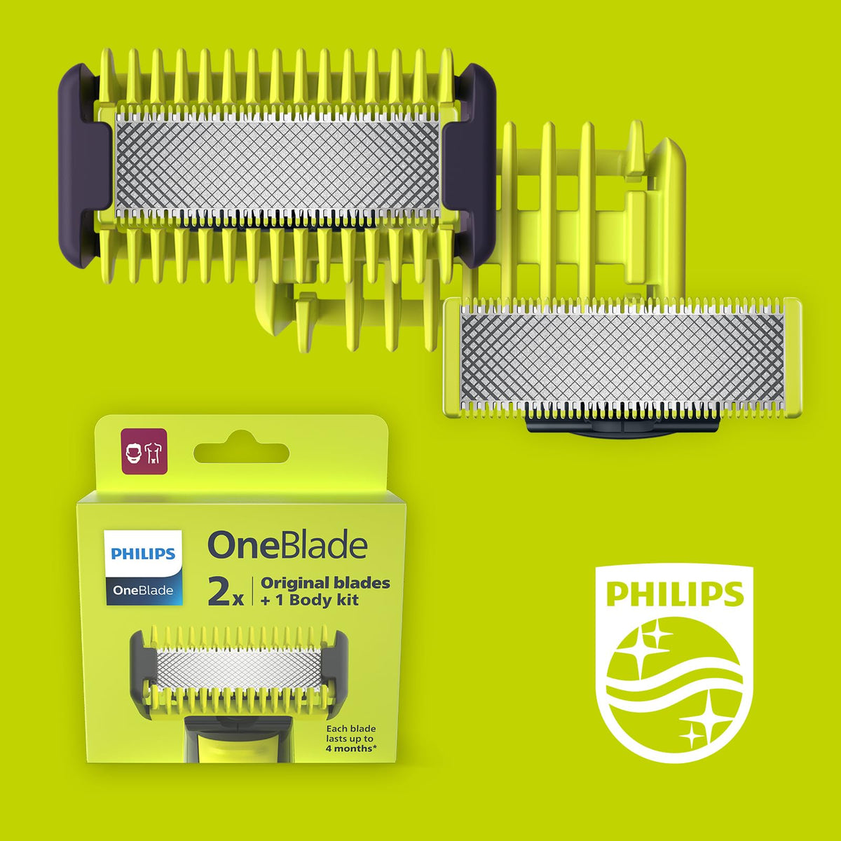 PHILIPS OneBlade QP620/50 showing trimming blade