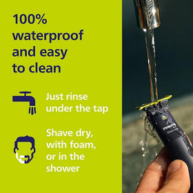 PHILIPS OneBlade Trimmer & Shaver with 3mm stubble comb attached