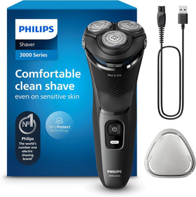 PHILIPS Shaver 3000 front view with metallic finish